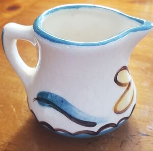 Mon-Aire Handcrafted Ceramic Glaze Mini Vase,Signed,Turquoise